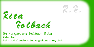 rita holbach business card